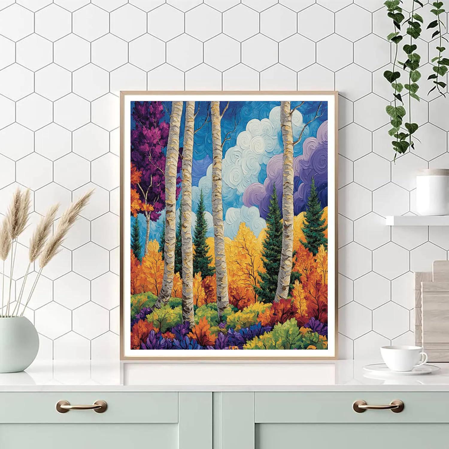 J E H MacDonald Inspired Autumnal Algoma Forest Rhythm paint by color