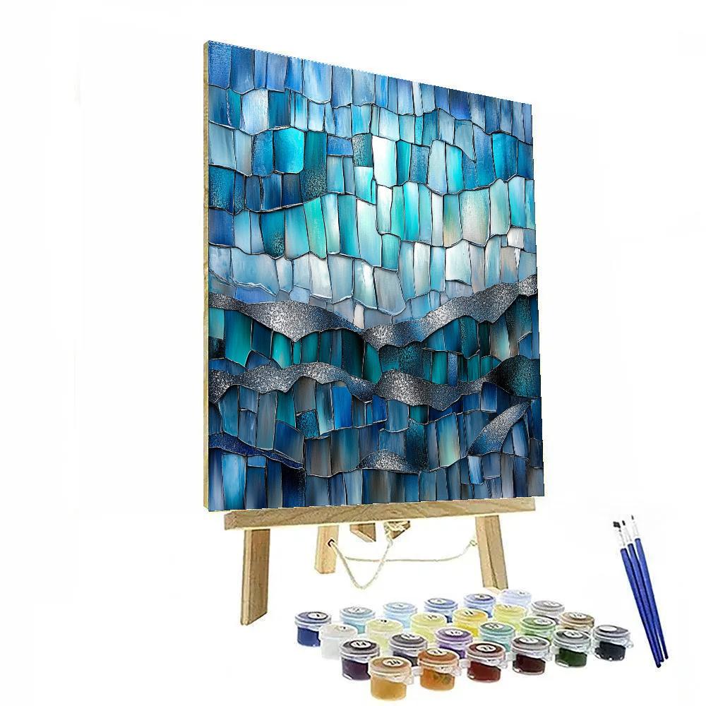 Jean-Paul Riopelle Inspired Tectonic Aurora Mosaic Numbered painting kits