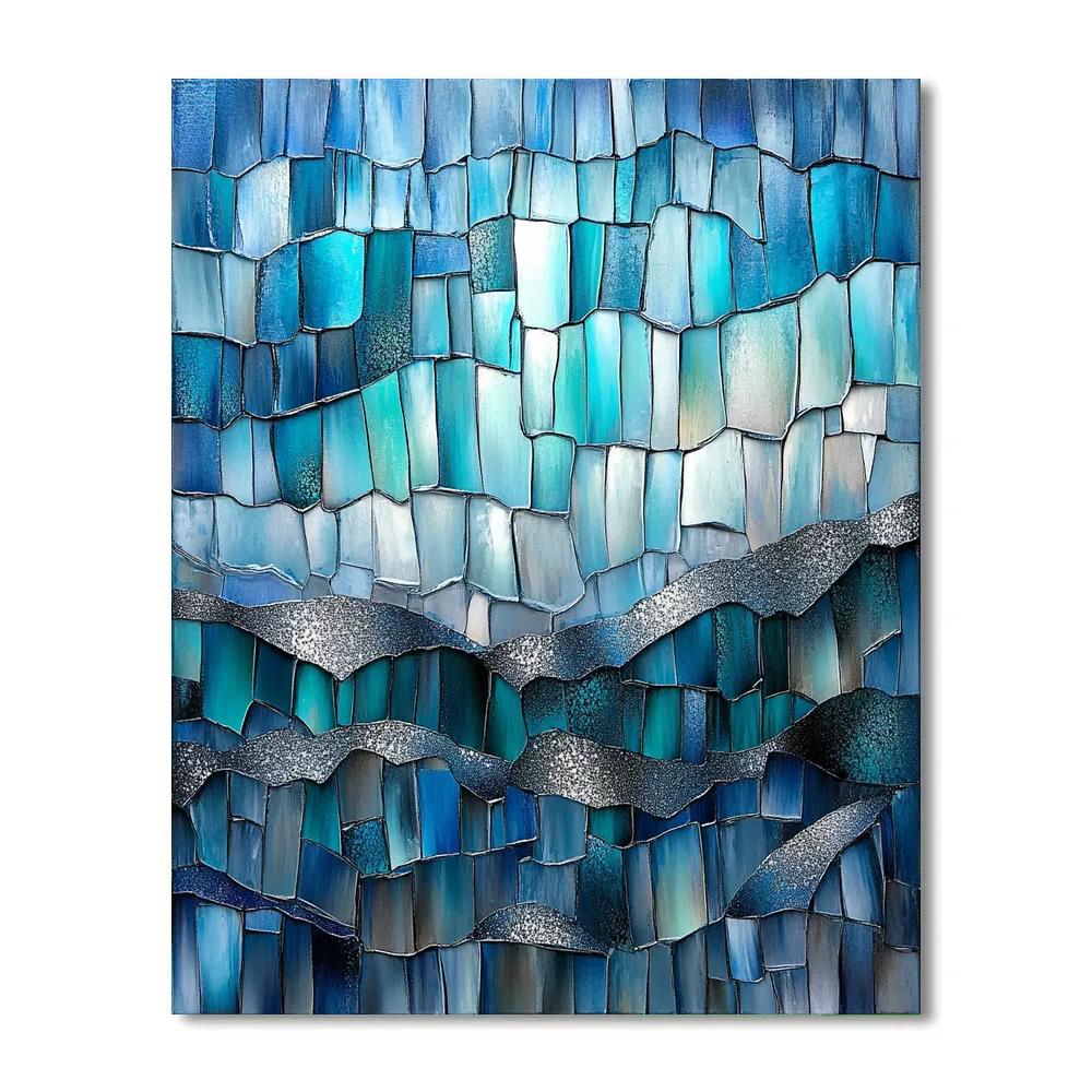 Jean-Paul Riopelle Inspired Tectonic Aurora Mosaic Numbered painting kits