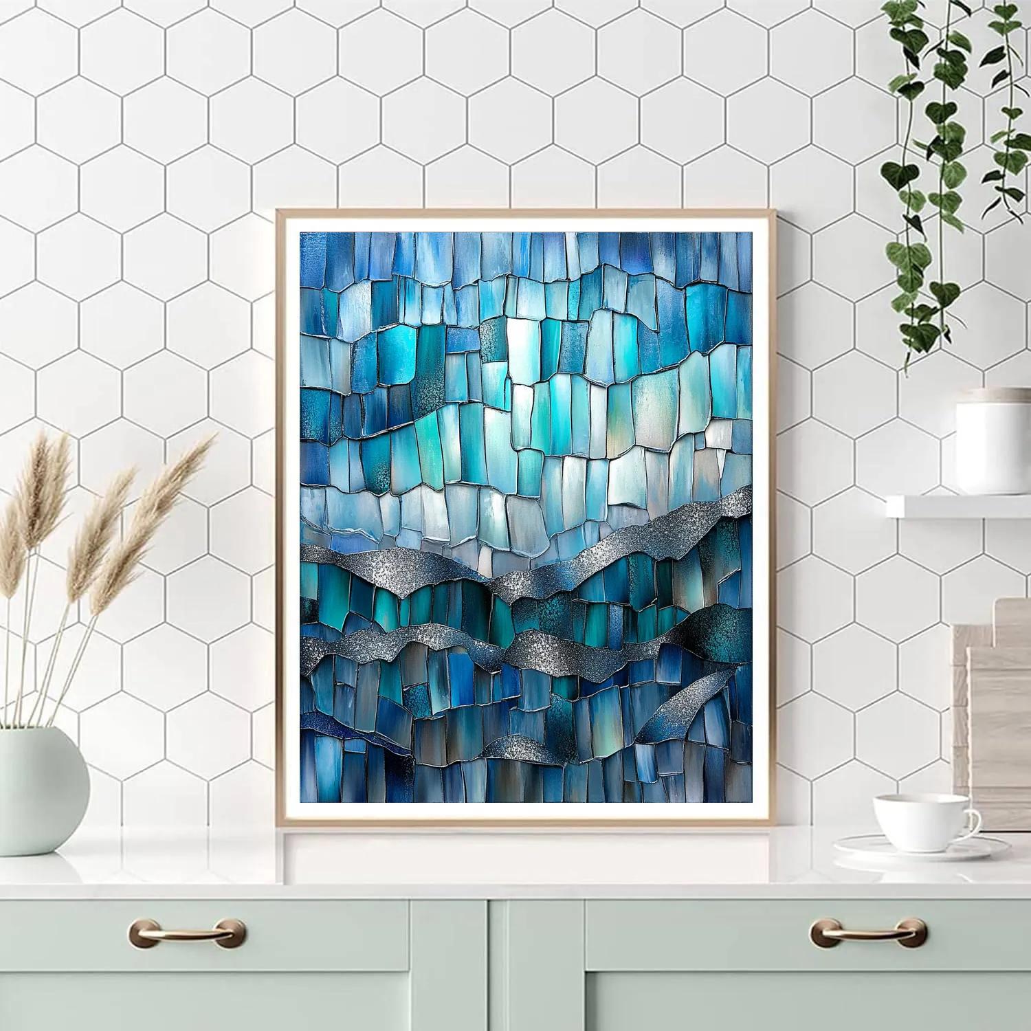 Jean-Paul Riopelle Inspired Tectonic Aurora Mosaic Numbered painting kits