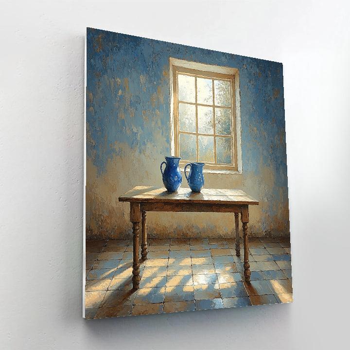 Johannes Vermeer Inspired Sunlit Delft Window With Blue Jug Painting by numbers kit