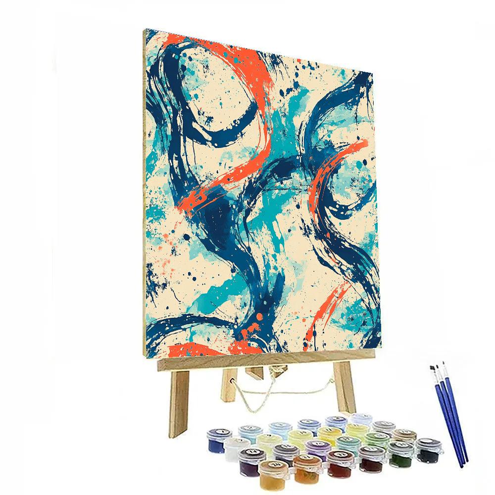 Jackson Pollock Inspired Vibrant Tide Of Drips paint by numbers