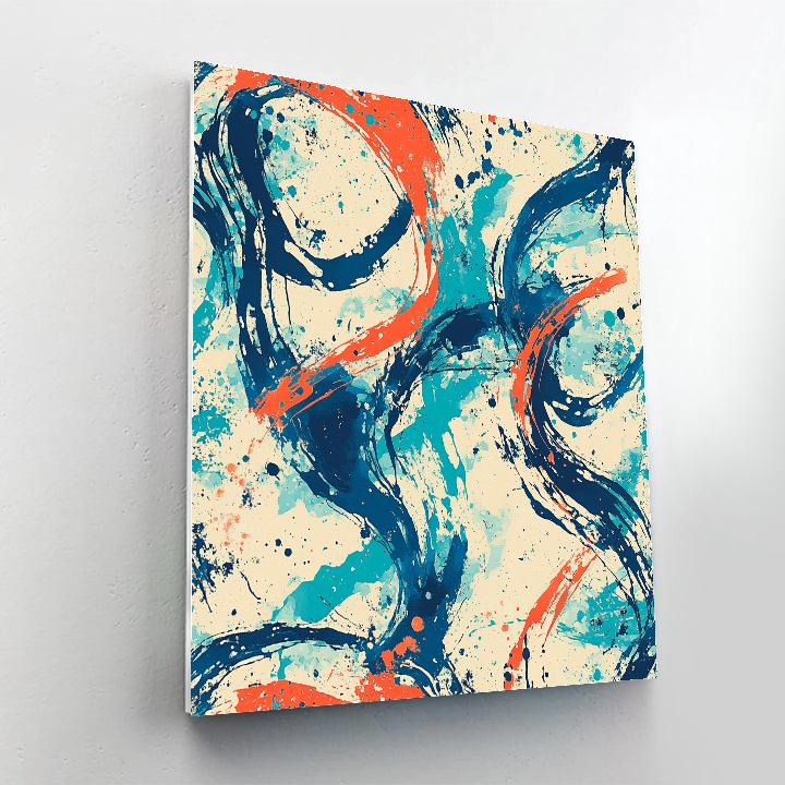 Jackson Pollock Inspired Vibrant Tide Of Drips paint by numbers