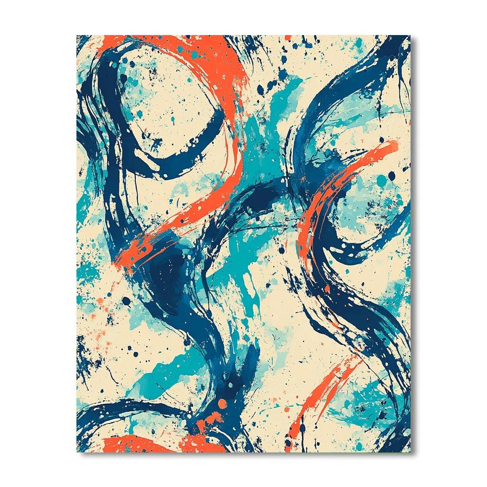 Jackson Pollock Inspired Vibrant Tide Of Drips paint by numbers