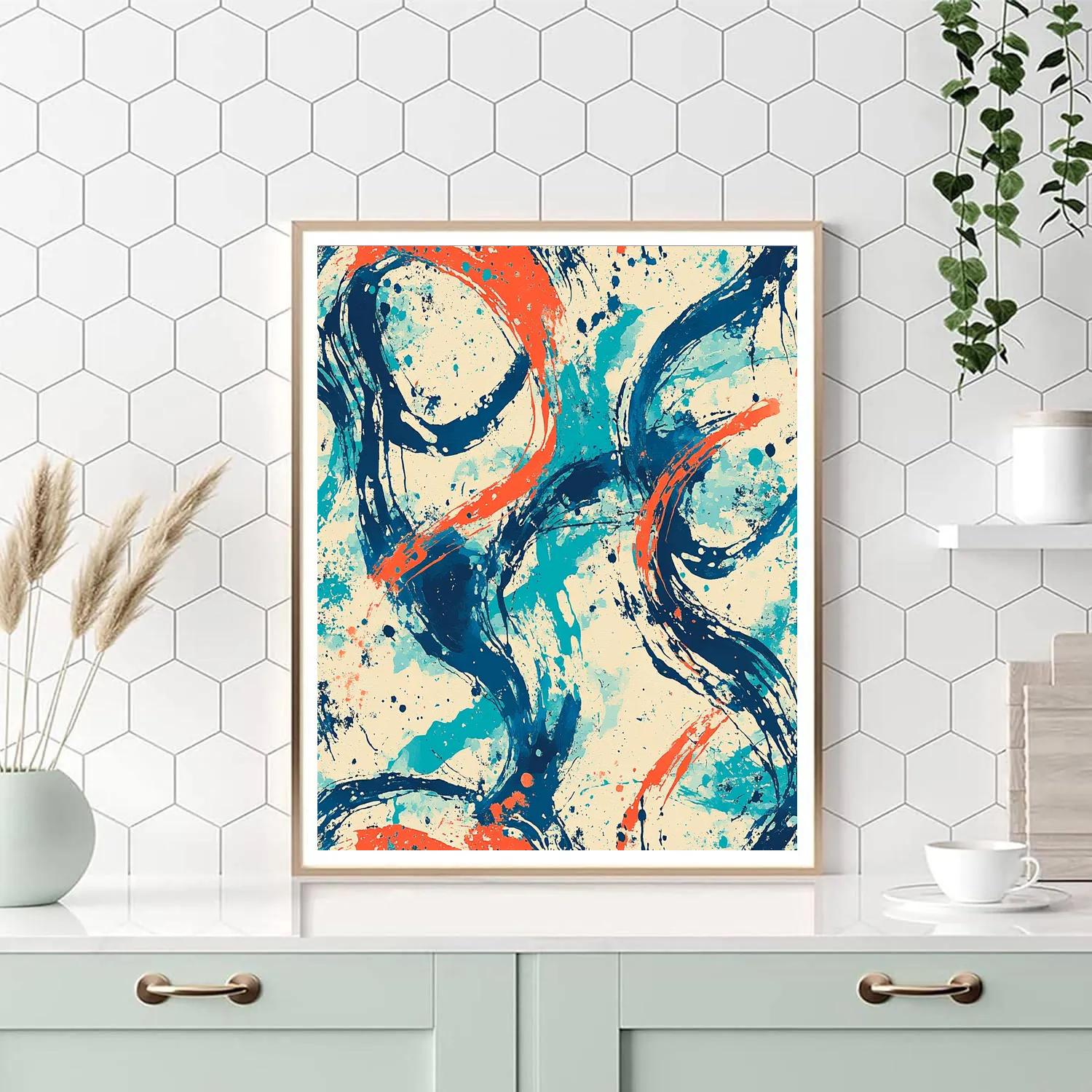 Jackson Pollock Inspired Vibrant Tide Of Drips paint by numbers