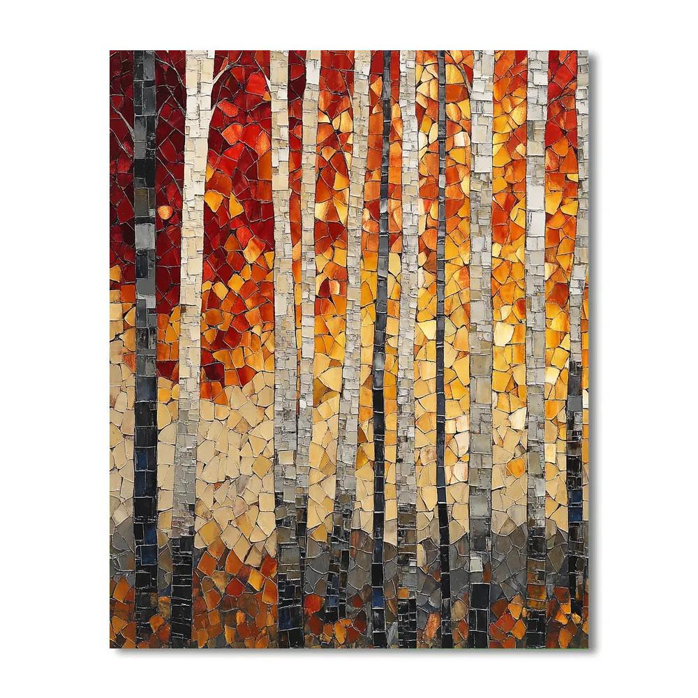Jean-Paul Riopelle Inspired Autumnal Tessellated Thicket Painting by numbers kit