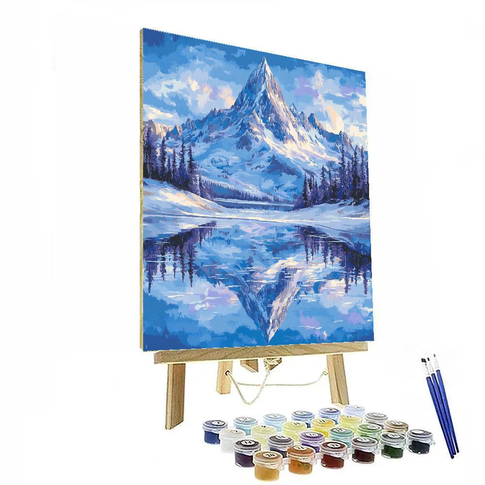 Lawren Harris Inspired Mountain Silence Over Still Lake paint by color