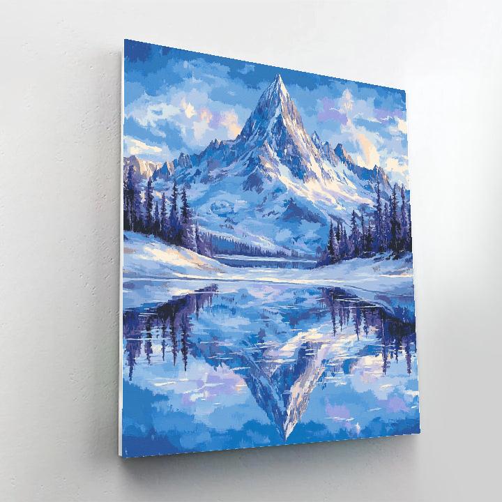 Lawren Harris Inspired Mountain Silence Over Still Lake paint by color