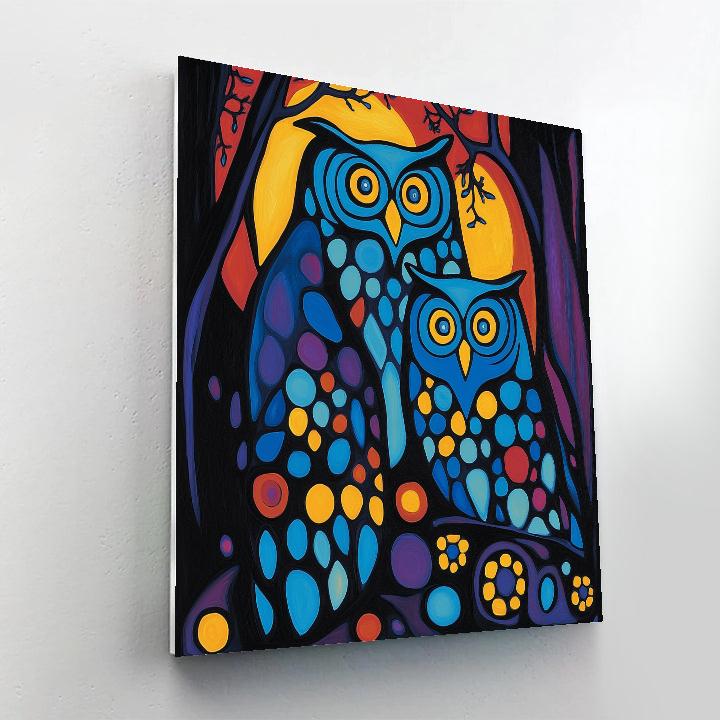 Norval Morrisseau Inspired Owl Spirits Of The Midnight Forest Numbered painting kits
