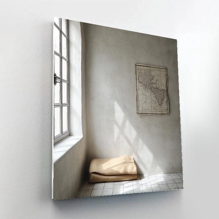 Johannes Vermeer Inspired Quiet Interior With Map And Sunbeam painting number kit