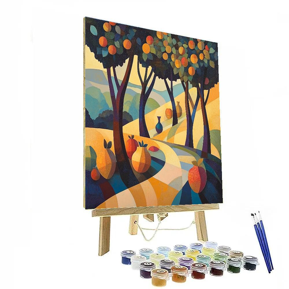 Pablo Picasso Inspired Cubist Orchard Abstraction Numbered painting kits