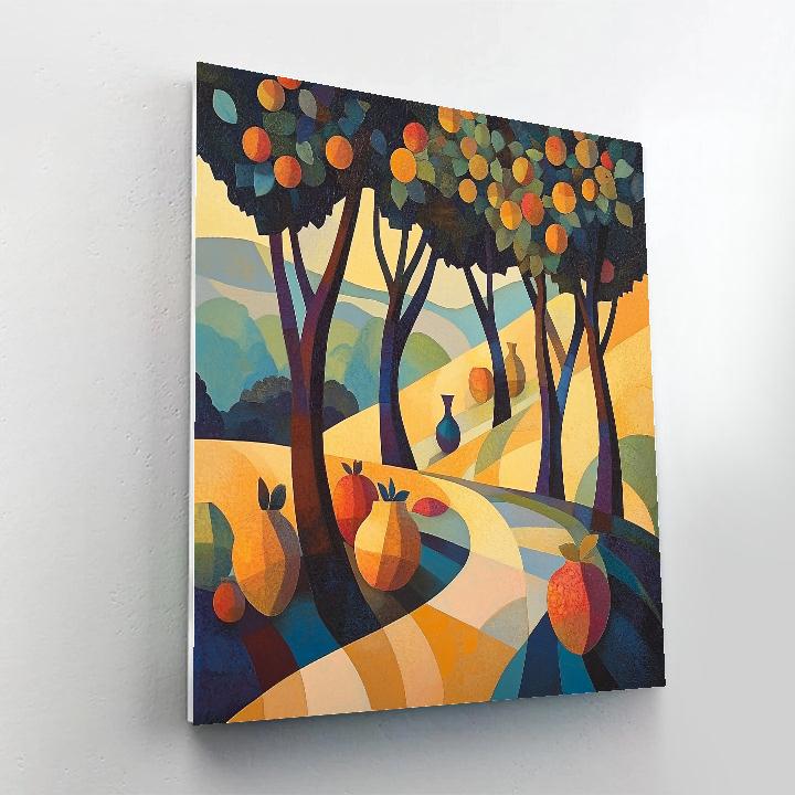 Pablo Picasso Inspired Cubist Orchard Abstraction Numbered painting kits