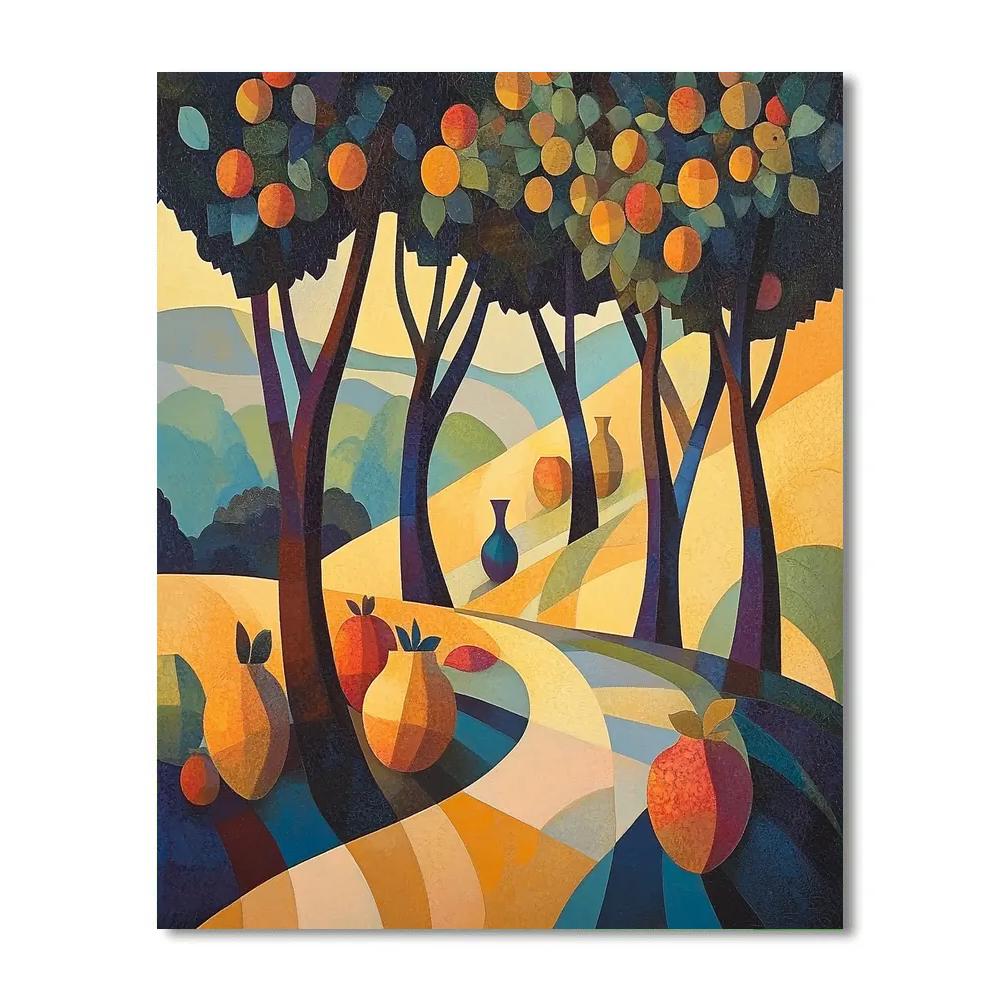 Pablo Picasso Inspired Cubist Orchard Abstraction Numbered painting kits