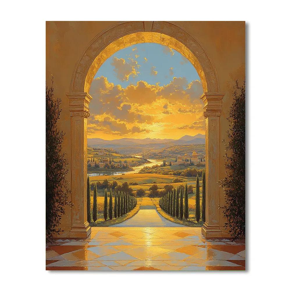 Raphael Inspired Golden Archway Of Harmony Number painting