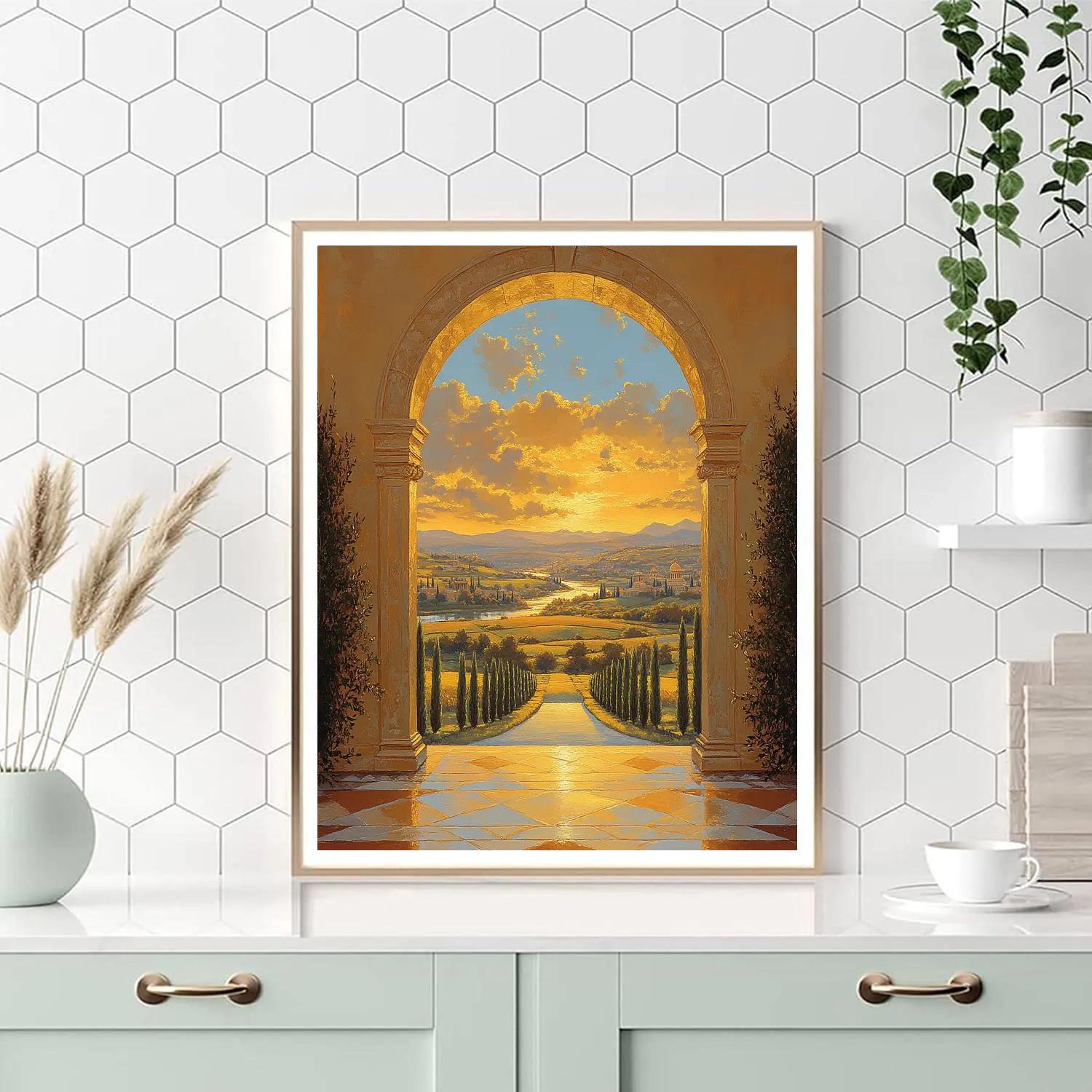 Raphael Inspired Golden Archway Of Harmony Number painting