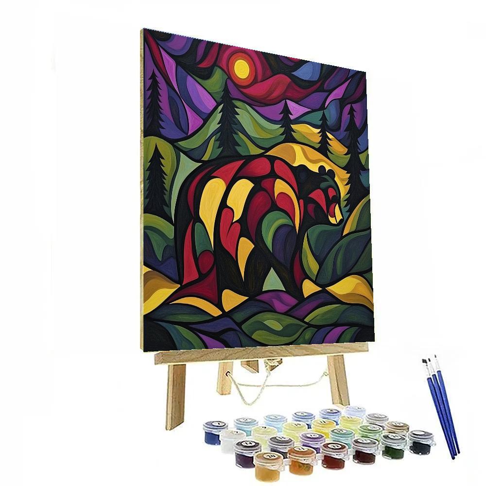 Norval Morrisseau Inspired Bear Of The Thunder Spirit Numbered painting kits