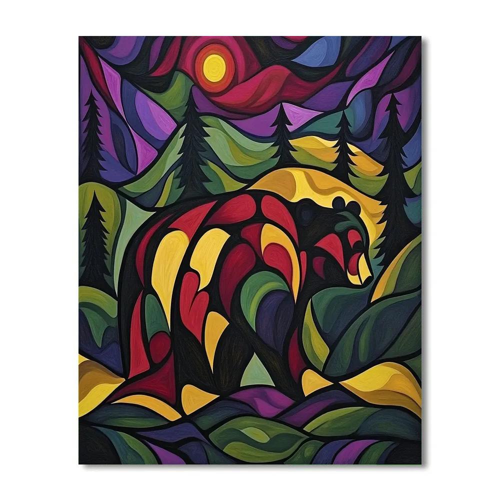 Norval Morrisseau Inspired Bear Of The Thunder Spirit Numbered painting kits