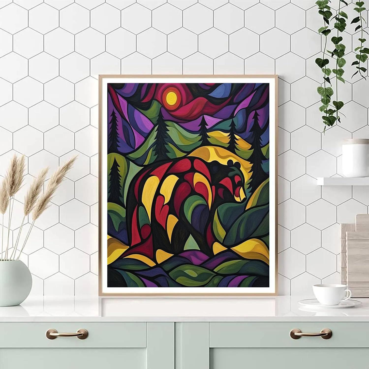 Norval Morrisseau Inspired Bear Of The Thunder Spirit Numbered painting kits