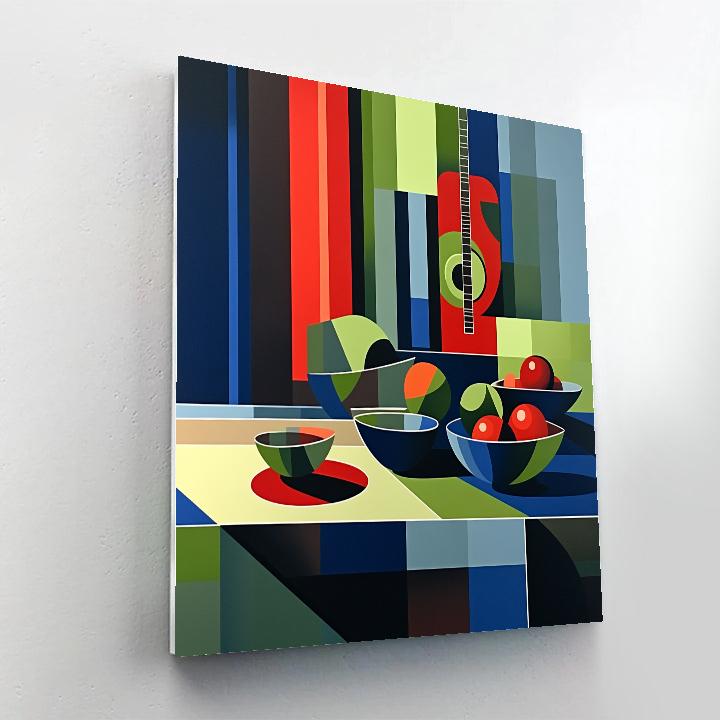 Pablo Picasso Inspired Symbolic Still Life With Guitar Motifs Paint by numbers art