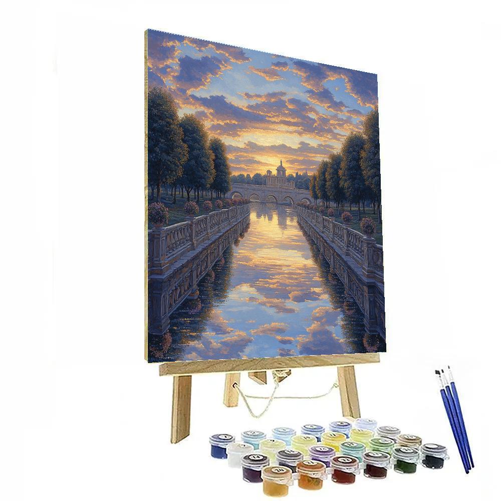 Raphael Inspired Symmetrical Sky Over River Perspective Paint by numbers art