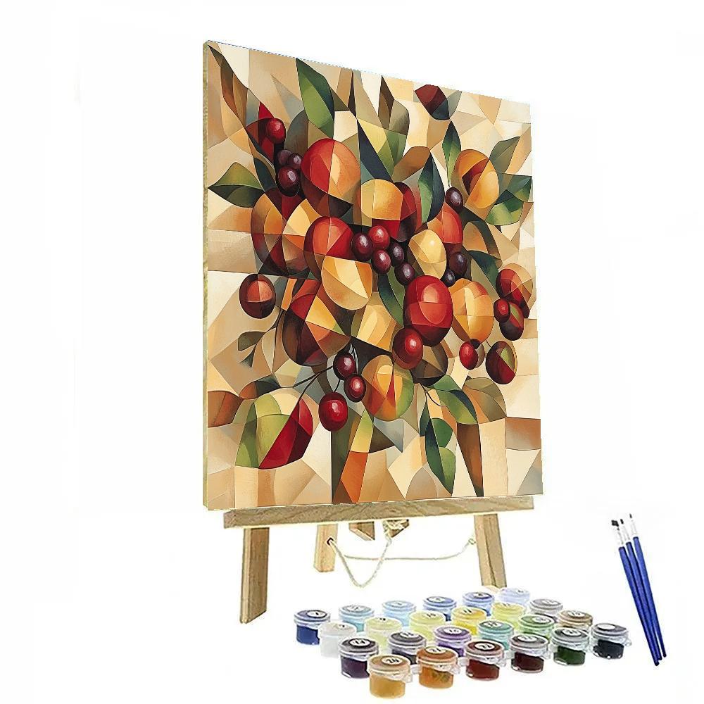 Pablo Picasso Inspired Geometric Fruit Still Life paint by numbers