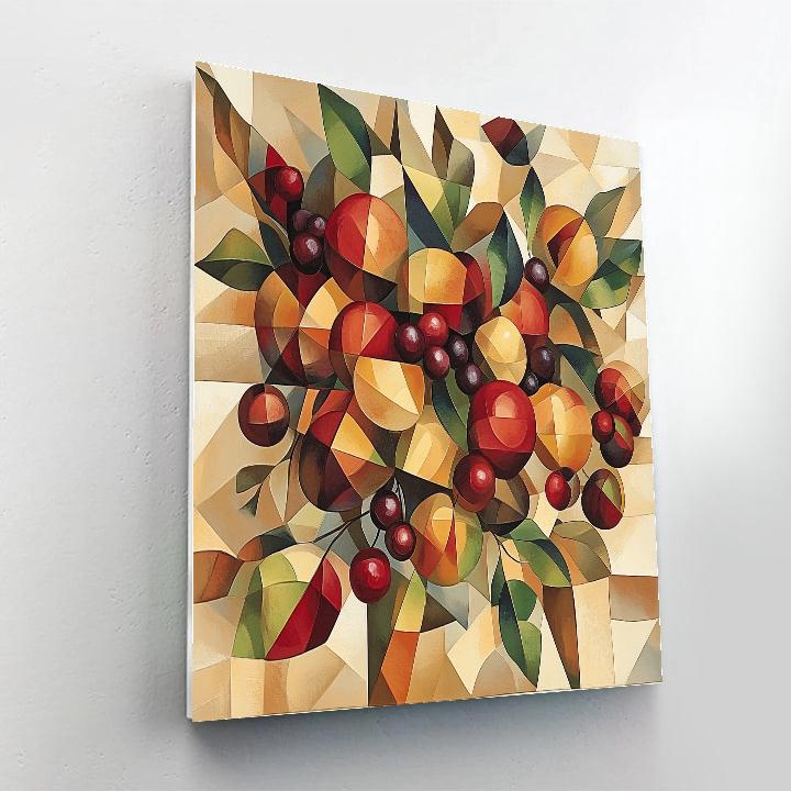 Pablo Picasso Inspired Geometric Fruit Still Life paint by numbers