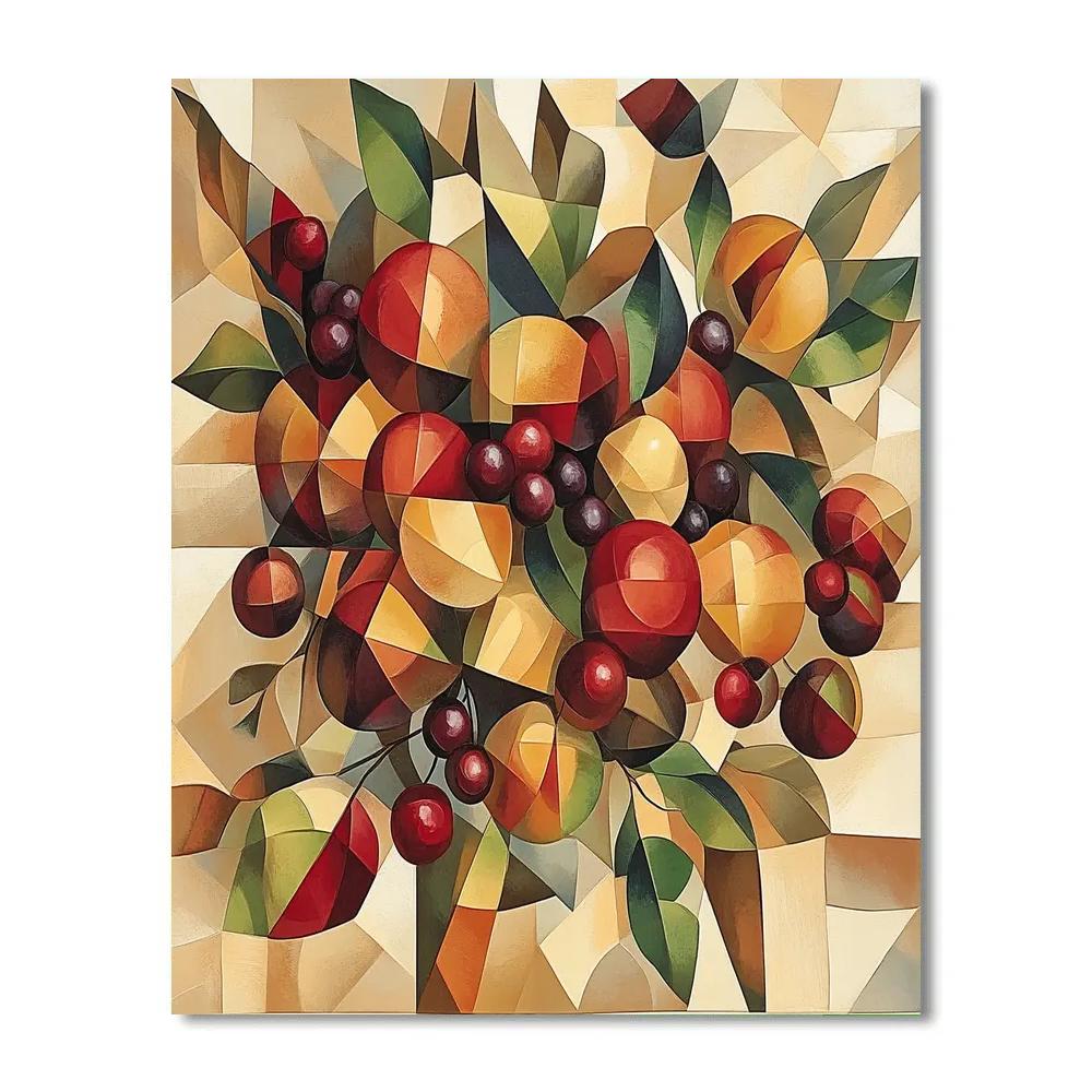 Pablo Picasso Inspired Geometric Fruit Still Life paint by numbers