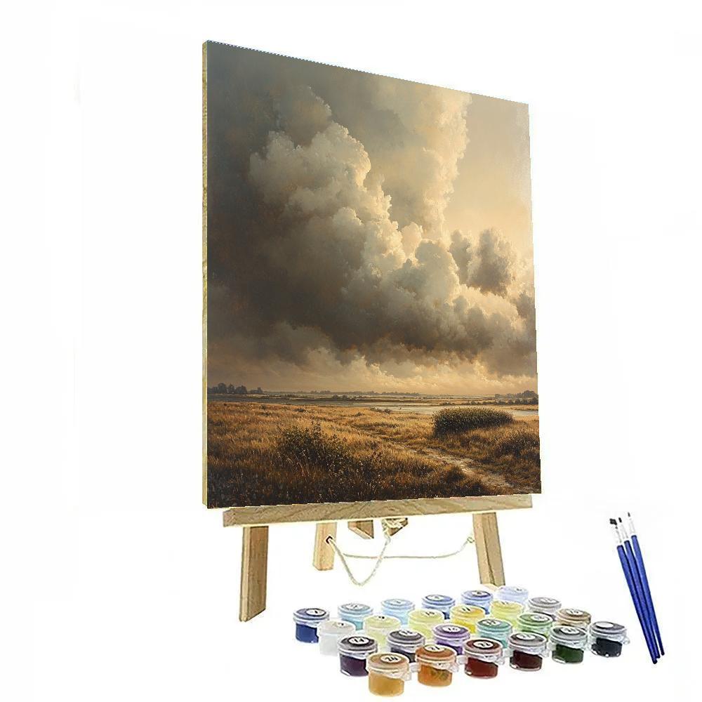 Rembrandt Inspired Storm Clouds Over Low Dutch Heath Numbered painting kits