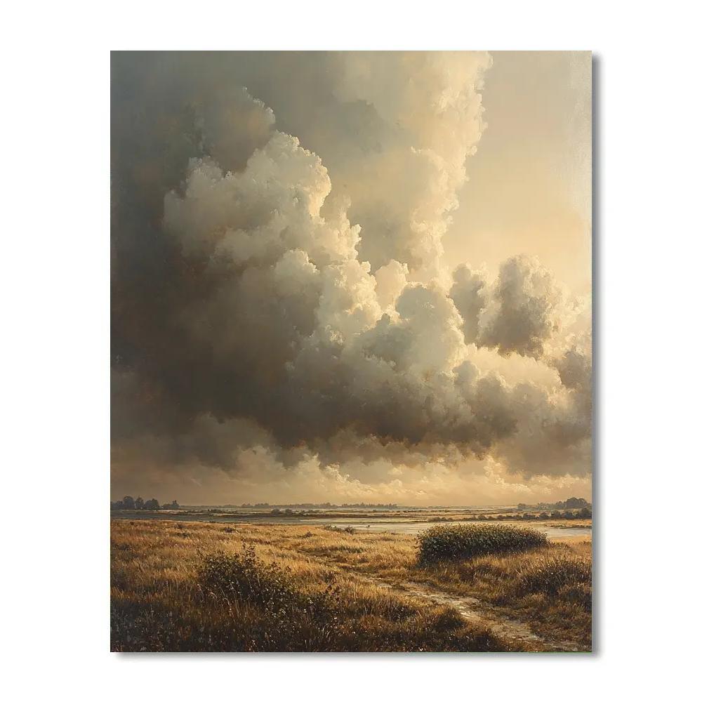 Rembrandt Inspired Storm Clouds Over Low Dutch Heath Numbered painting kits
