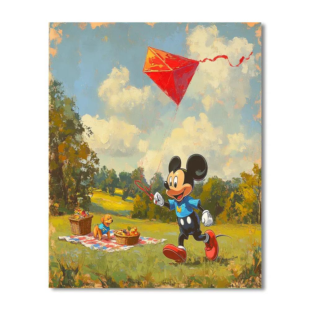 Mickey Mouse Kite Day paint by number