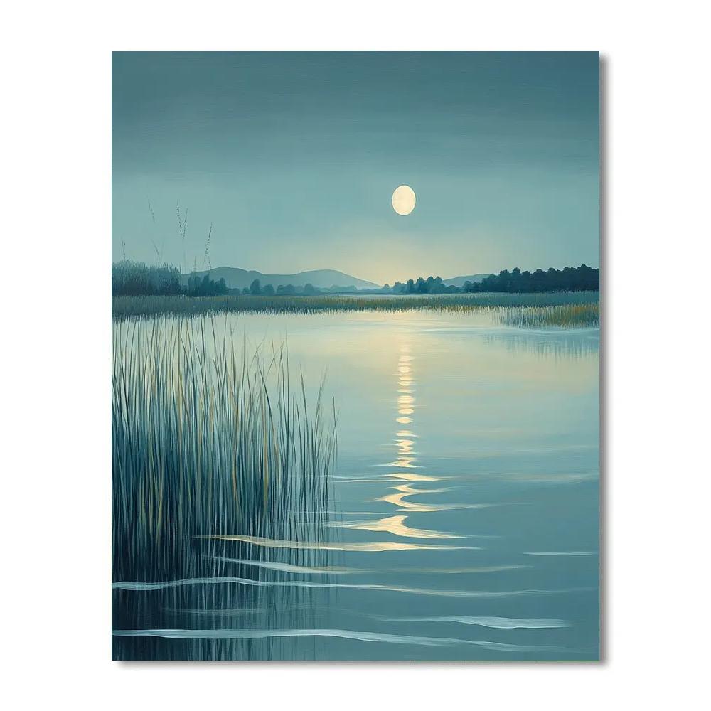 Hiroshige Inspired Moonlit Marsh Numbered painting kits