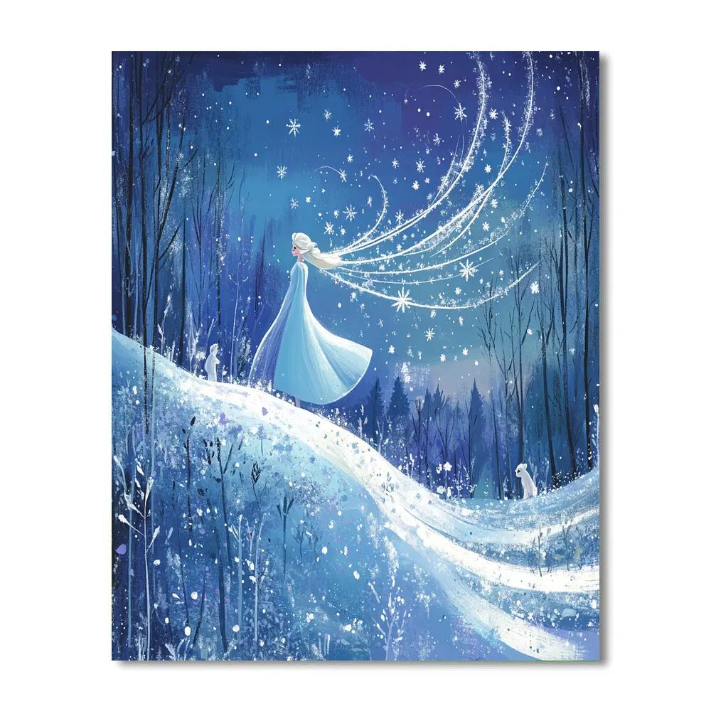Elsa Snowflake Wish painting number kit