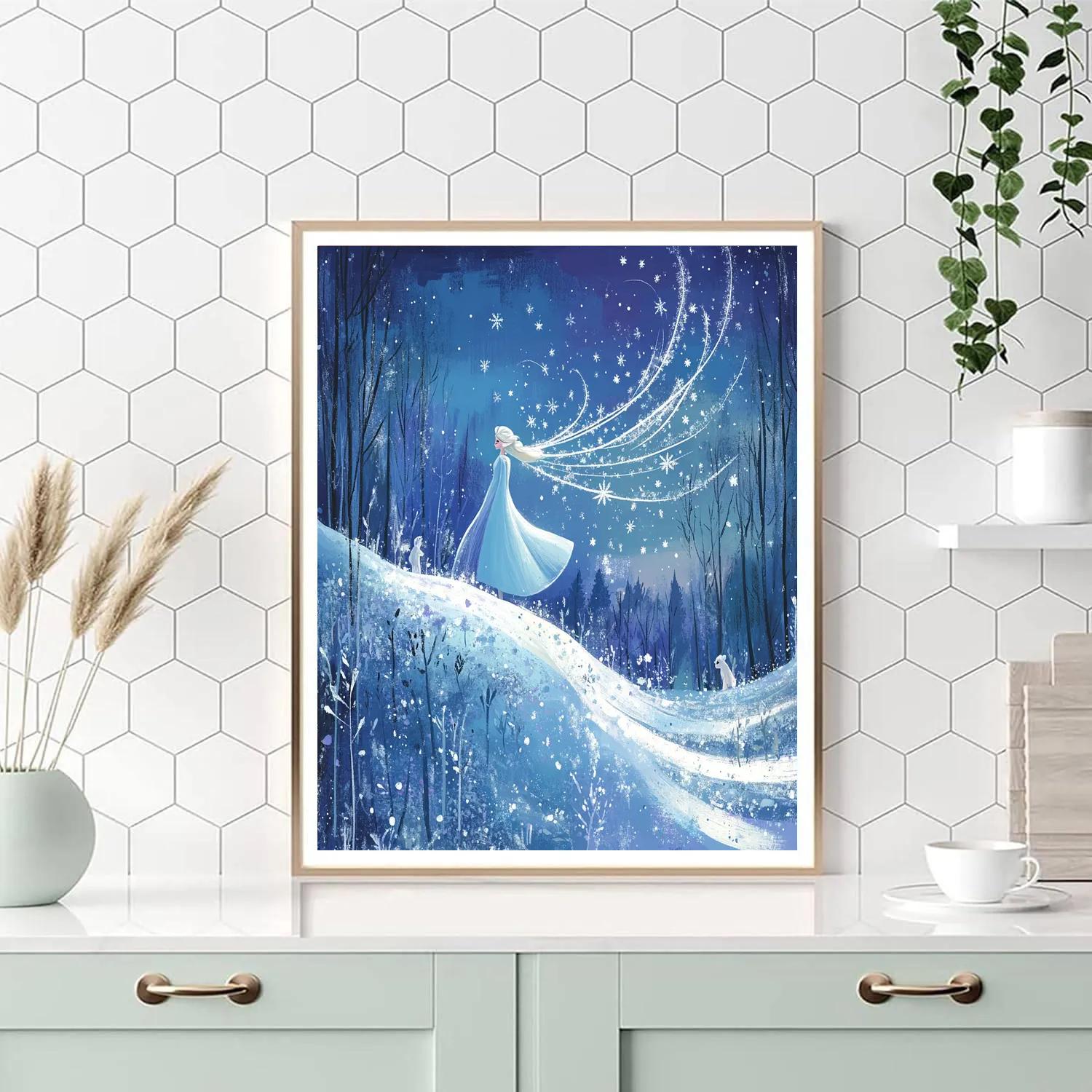 Elsa Snowflake Wish painting number kit