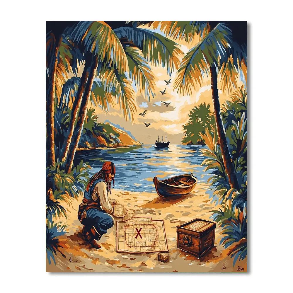 Jack Sparrow Treasure Map paint by numbers
