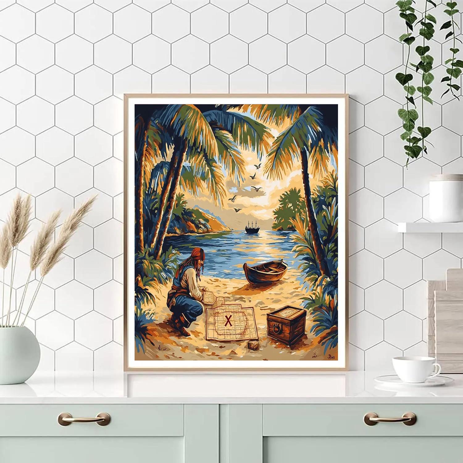 Jack Sparrow Treasure Map paint by numbers