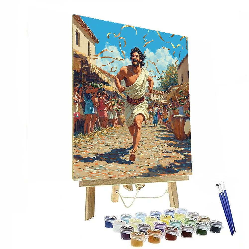 Hercules Festival Run Number painting