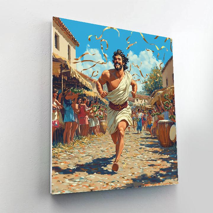 Hercules Festival Run Number painting