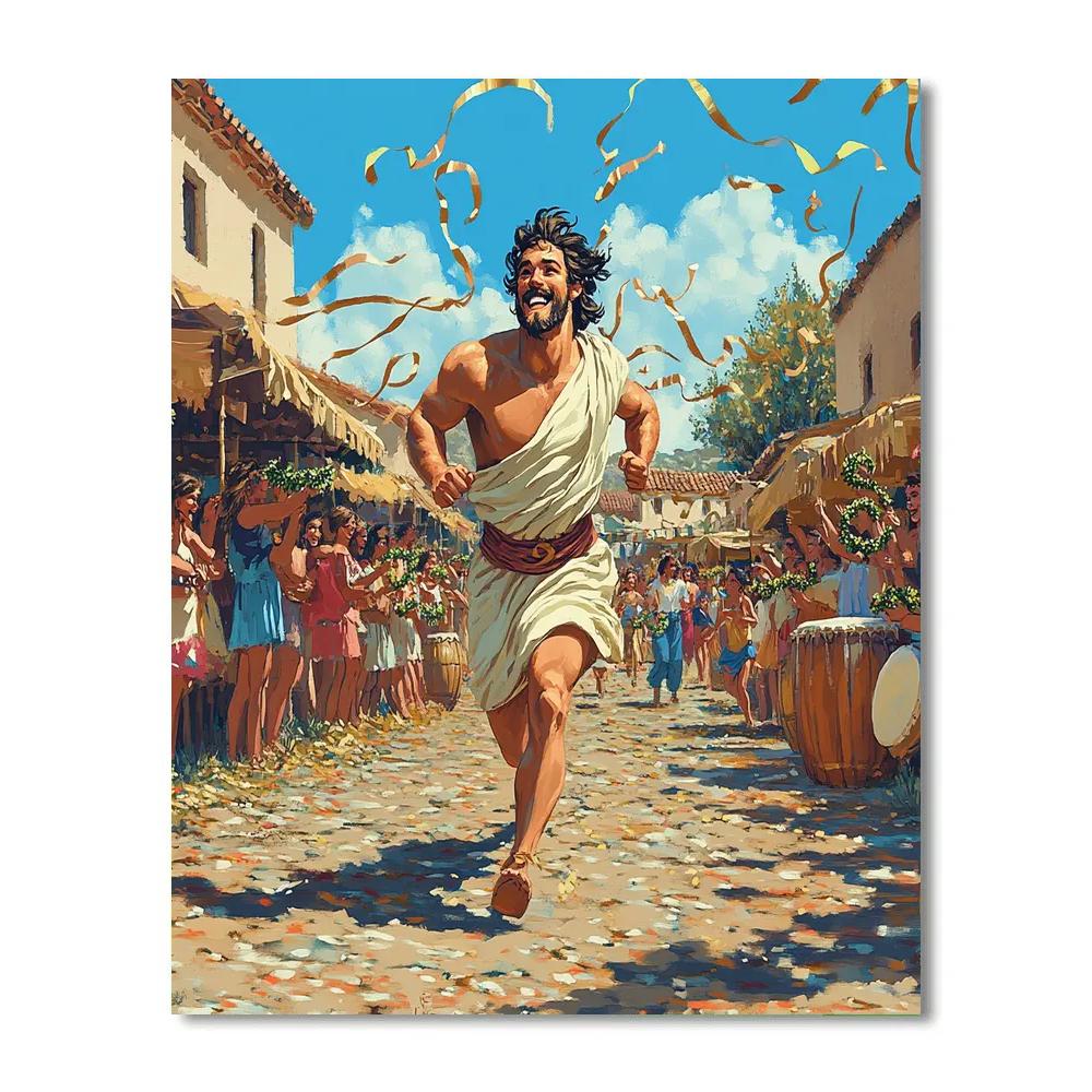 Hercules Festival Run Number painting