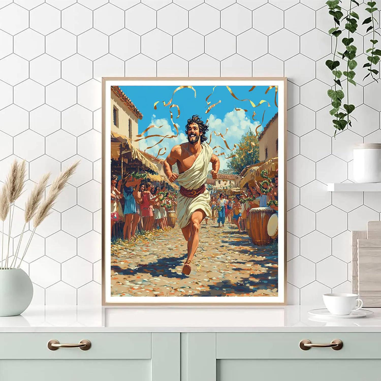 Hercules Festival Run Number painting