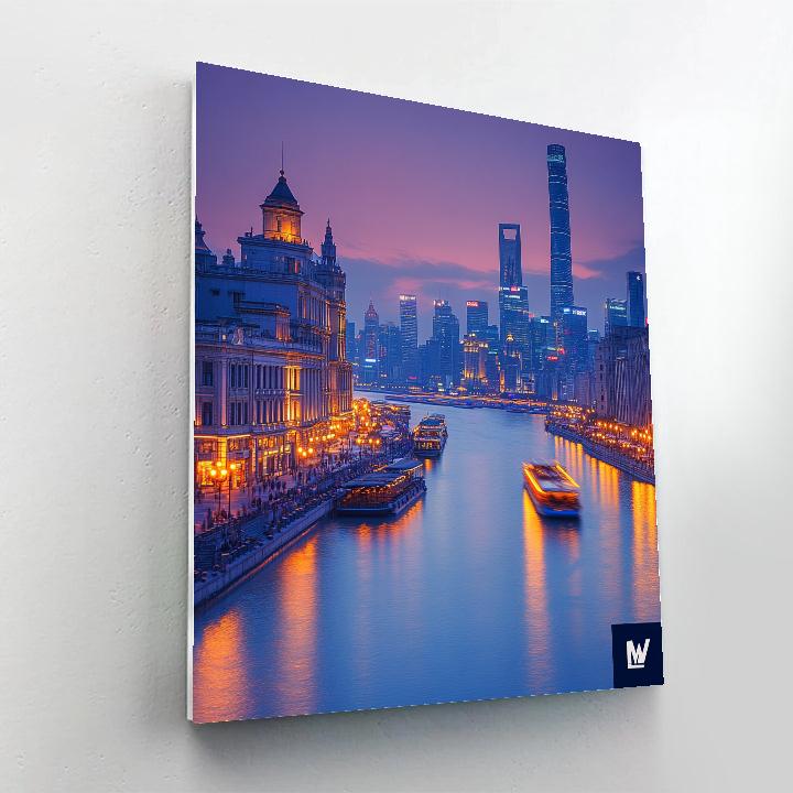 Bund Panorama At Twilight, Shanghai, China Paint by numbers art