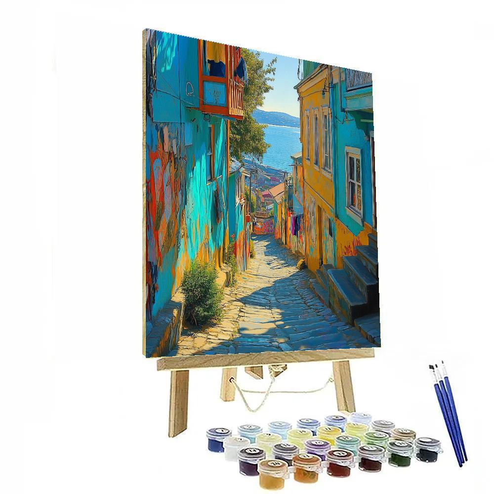 Street Art Lanes Of Valparaiso, Chile painting number kit