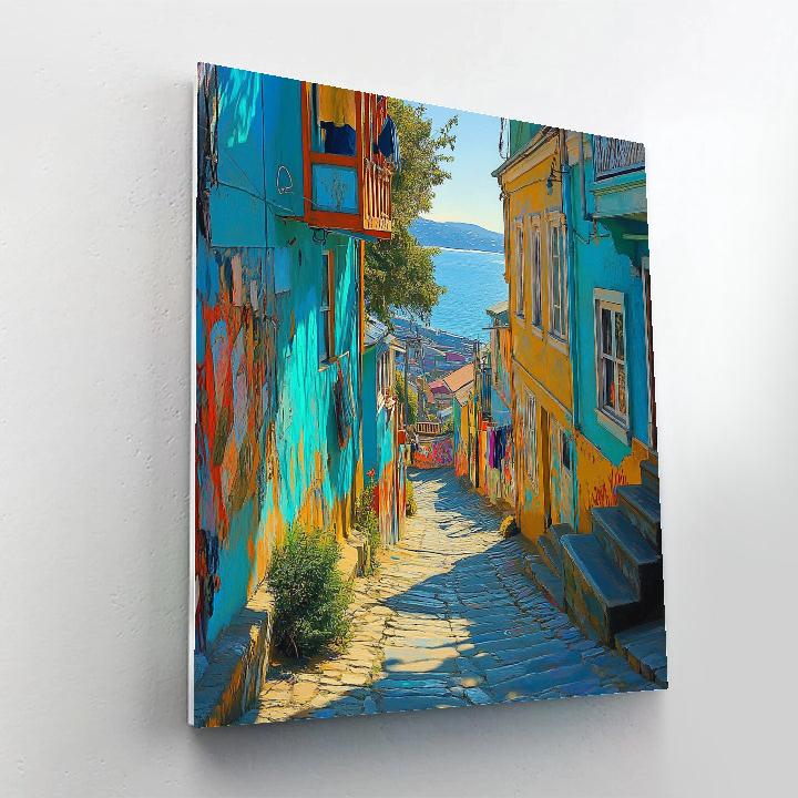 Street Art Lanes Of Valparaiso, Chile painting number kit