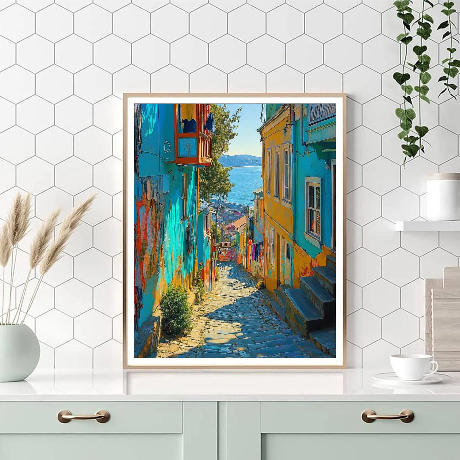 Street Art Lanes Of Valparaiso, Chile painting number kit