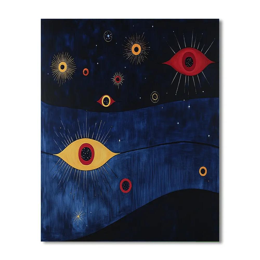 Joan Miró Inspired Starscape Harmony painting number kit