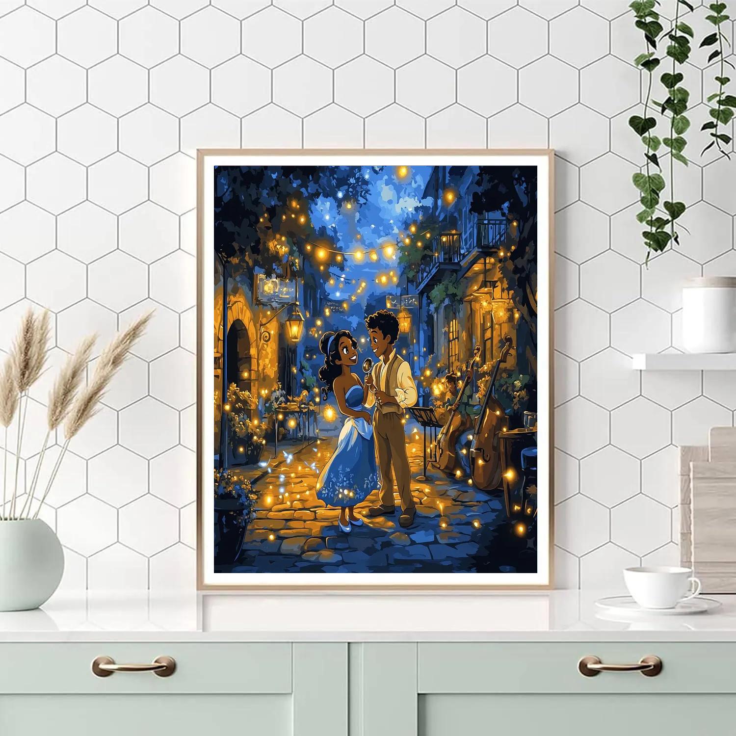 Tiana And Naveen Jazz Night DIY paint by numbers