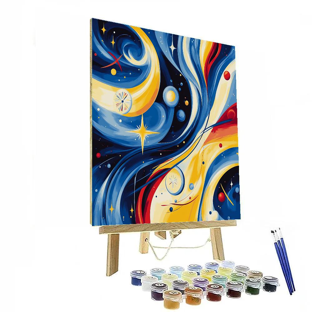 Joan Miró Inspired Cosmic Whirl Number painting