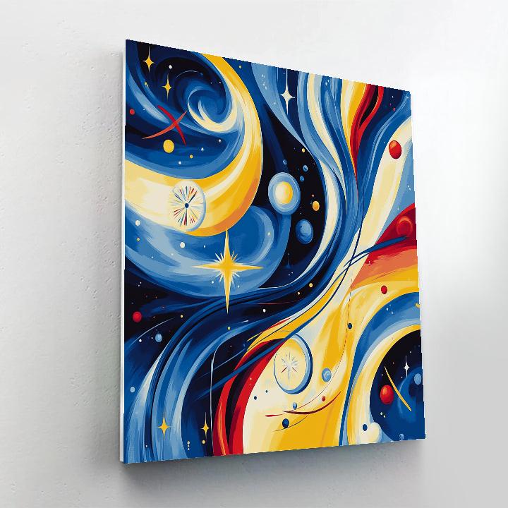 Joan Miró Inspired Cosmic Whirl Number painting