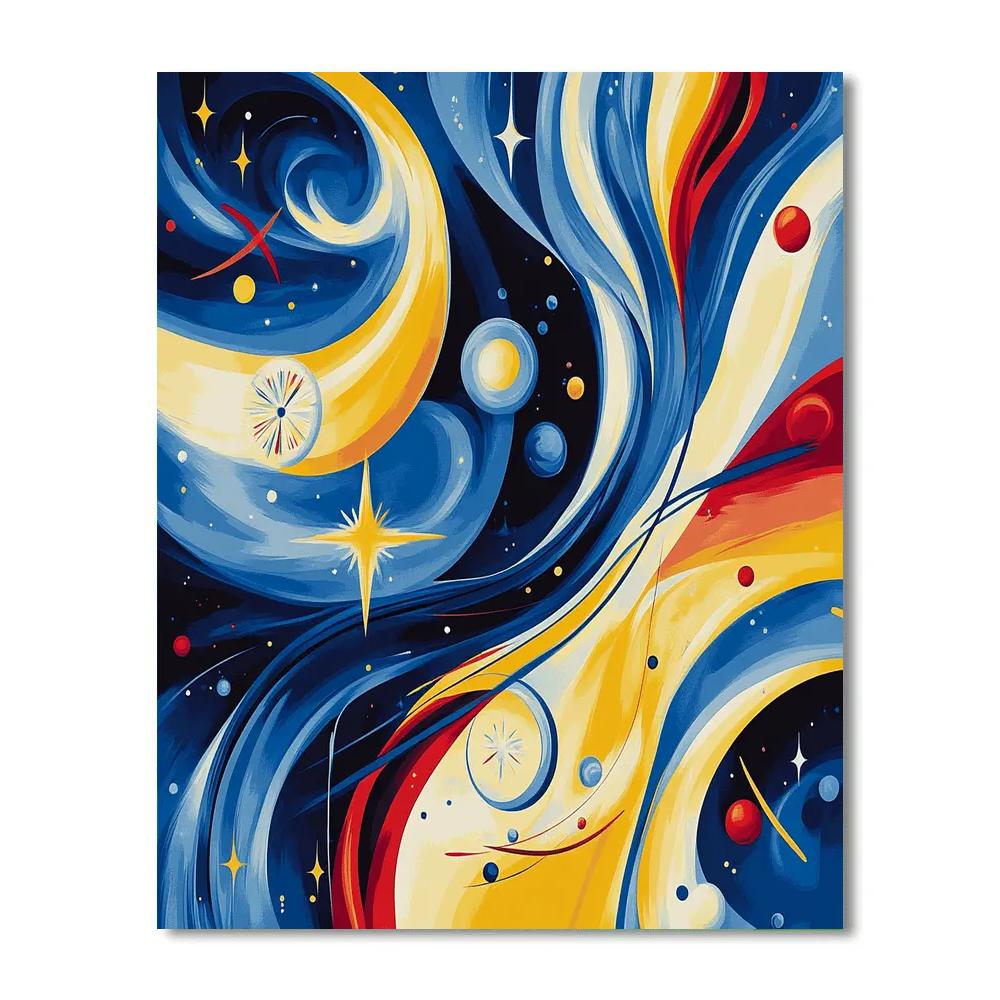 Joan Miró Inspired Cosmic Whirl Number painting