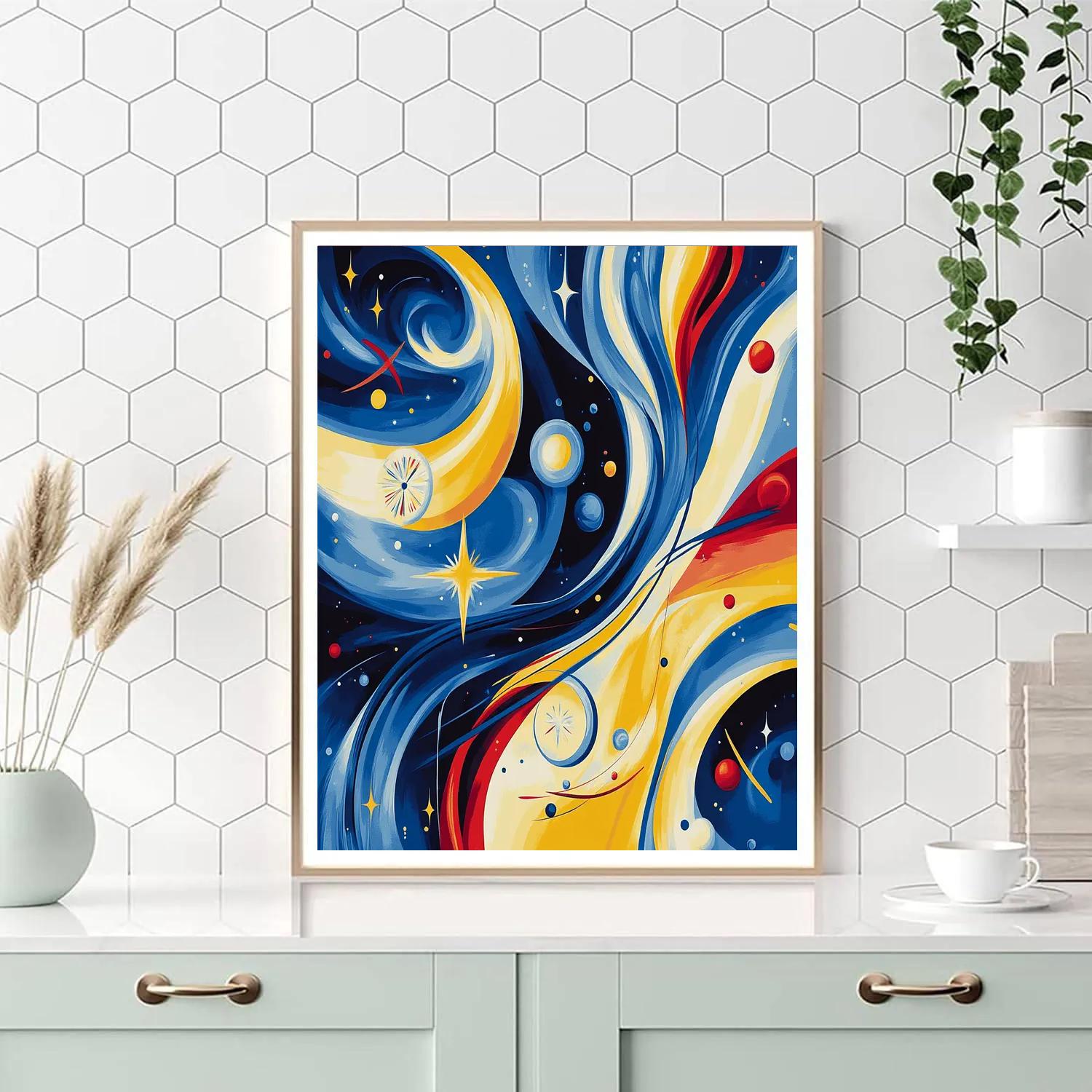 Joan Miró Inspired Cosmic Whirl Number painting