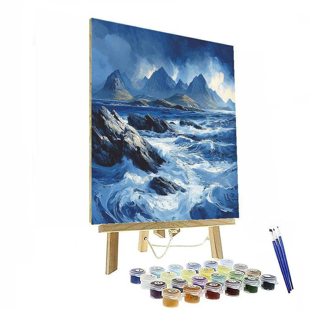 Michelangelo Inspired Storm-Scattered Isles paint by color